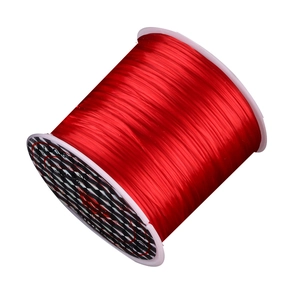 Flat elastic crystal string roll in vibrant red for DIY jewelry and beaded bracelets