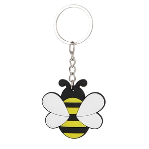 Süßer PVC-Cartoon-Bienen-Schlüsselanhänger in Gelb und Schwarz für Partys und Geschenke