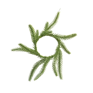 Artificial Norfolk pine needle wreath with lifelike green PE foliage for festive decoration