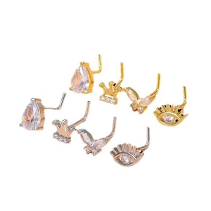 Funkelnde Bauchnabelpiercings aus Kupfer mit Zirkonia Kronen und Schmetterlingsformen
