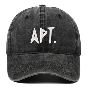 APT Letter Embroidered Washed Cotton Baseball Cap Vintage Distressed Dad Hat Adjustable Outdoor Sports Casual Cap