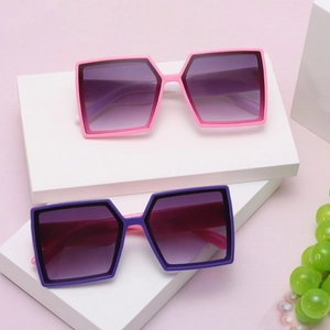 Kids Sunglasses Square Oversized UV400 Protection PC Frame AC Lens Retro Fashion Contrast Color Boys Girls Outdoor