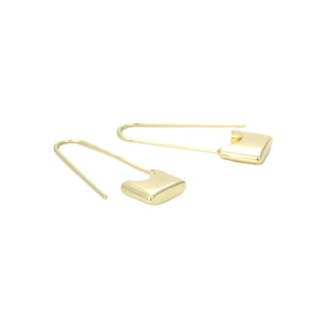 Elegant gold-plated safety pin earrings for women with a minimalist metallic finish