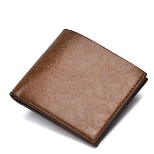 Men Bifold Wallet PU Leather Litchi Texture Waterproof Business Casual Short Purse