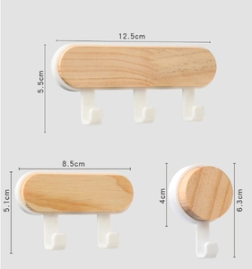 Detailed dimensions of wooden wall hooks in single, double, and triple hook versions