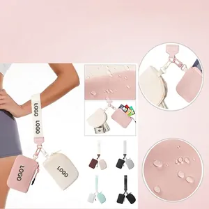 Dual Pouch Wristlet Wallet Waterproof Nylon Zippered Mini Coin Purse Portable Hand Bag For Women Essentials