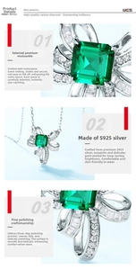 Detailed macro view showing three stages of emerald cut stone setting in S925 silver