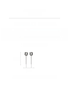 Detailed size chart for vintage square tassel earrings featuring rhinestones and 10.3cm length