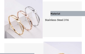 Three-color 316 stainless steel bracelets featuring butterfly shell and inlaid rhinestones