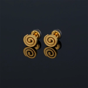 Spiral Geometric Stud Earrings 316 Stainless Steel Punk Minimalist Trendy Fashion Jewelry For Men And Women