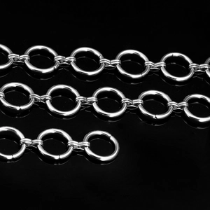 Sleek stainless steel round link chain for DIY necklaces and bracelets in silver