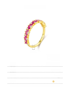 Macro shot of S925 sterling silver ring featuring a pink marquise stone and gold plating