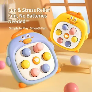 Cute duck pop push bubble sensory toy for kids in yellow and blue colors