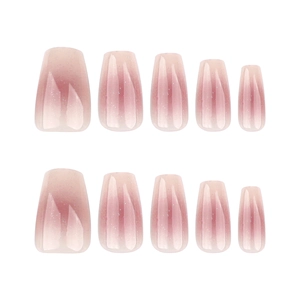 Rosa Blush-Verlauf Sarg-Drucknägel mit schimmerndem Cat-Eye-Glitzereffekt