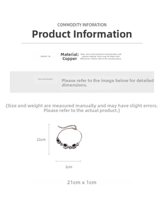 Detailed size specifications for a vintage silver bracelet with oval blue gemstones
