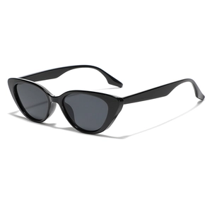 Lunettes de soleil œil-de-chat noires classiques avec monture en résine au look rétro