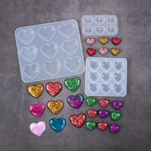 Set of 3 silicone heart molds for resin casting and DIY cake decorating in various sizes