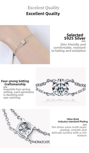Detailed macro view of S925 sterling silver chain with four-prong moissanite setting