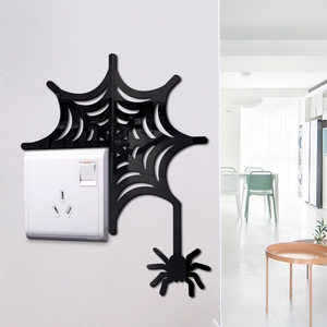 3D acrylic spider and web wall stickers for Halloween home and switch decoration