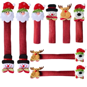 Christmas refrigerator handle covers with Santa, Snowman, Reindeer and Bear figures