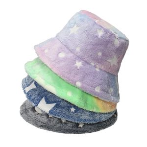 Plüsch Anglerhut Kunstfell Warm Winter Stern Mond Druck Mode Lässig Outdoor Winddicht Kopfbedeckung Für Damen Mädchen