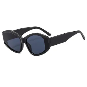 Irregular Hexagon Large Frame Sunglasses For Women Men Fashion UV400 PC AC Geometric Leopard Print Gradient Lens Retro INS Style