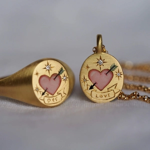 Vintage Stainless Steel Pendant Necklace For Women 18K Gold Plated Hand Painted Enamel Heart Flower Dove Elephant Jewelry