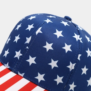 American flag baseball cap with blue star pattern and red stripes for outdoor sun protection