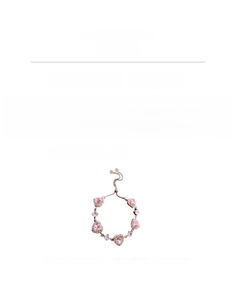 Detailed specs of rose gold heart bracelet with adjustable sliding clasp and zircons