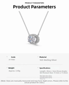 Macro detail of S925 sterling silver necklace with ice-flower cut oval zircon pendant