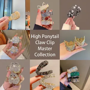 Pince À Cheveux Queue De Cheval Alliage Strass Fausse Künstliche Perle Support De Queue De Cheval Haute Accessoires Cheveux Élégant