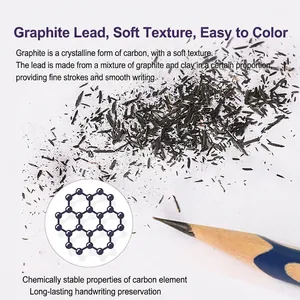 Triangle HB 2B graphite pencils for kids with ergonomic grip and smooth writing lead