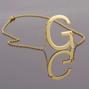 Collier Lettre Initiale Plaqué Or 18K Acier Inoxydable Bijoux Pour Femmes