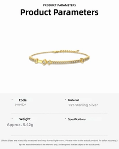Detailed specs of S925 sterling silver Mobius bracelet with weight and material info
