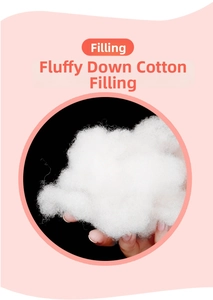 Close-up view of the premium fluffy down cotton filling material for plush toy pillow