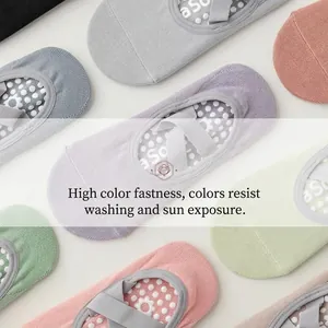 Rutschfeste Yoga-Socken für Damen mit elastischen Riemen in diversen Macaron-Farben