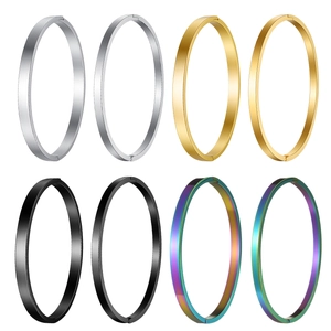 Set de brazaletes abiertos de acero inoxidable en plata oro negro y arco iris