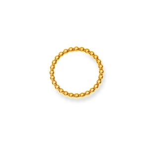 Minimalist 18k gold plated stainless steel beaded ring with polished sphere texture