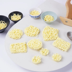 Miniature dollhouse instant noodles resin handmade craft food toys on a white plate