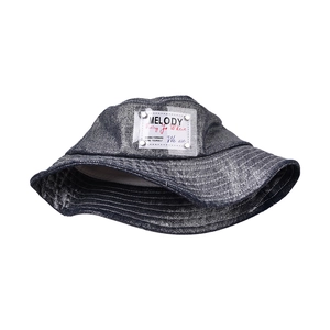 Sombrero de pescador de mezclilla para niños con parche Melody y ala ancha para sol
