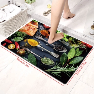 Detail showing the 80x50cm dimensions of the absorbent anti-slip Nordic style floor mat