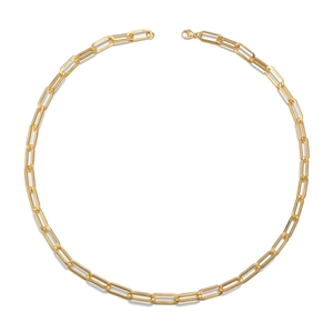 Collana a catena a graffetta in titanio oro opaco unisex con chiusura a moschettone