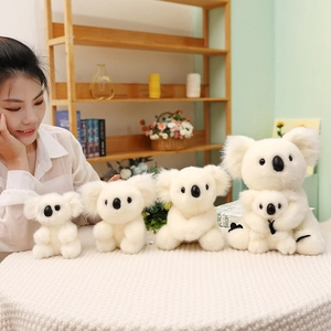 Adorable white koala plush toy set with fluffy material in four various sizes