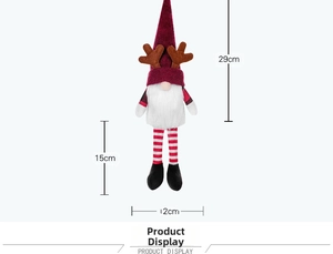 Detailed dimensions of the reindeer Christmas gnome featuring size marks of 29cm and 15cm