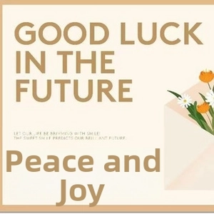 Minimalist beige gift card featuring a flower illustration and Good Luck in the Future text