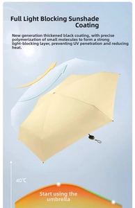 Detail of cream sun umbrella with thick black coating for UV protection and heat cooling