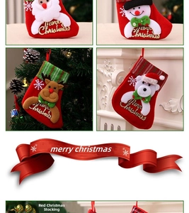 Detail of mini 3D Christmas stockings featuring Santa, Snowman, Reindeer and Polar Bear