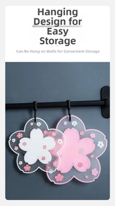 Pink and white cherry blossom heat resistant silicone placemats with hanging holes
