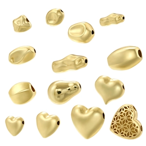 Baroque Irregular Metal Beads Heart Shape Hollow Organic Texture Copper Spacer Charms For DIY Necklace Bracelet Making