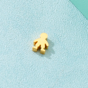 18K gold-plated stainless steel human-shaped pendant charm for DIY jewelry making